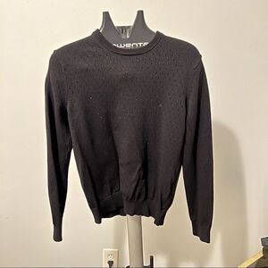 Michael Kors Black Perforated Men’s Crewneck Sweater Size Small